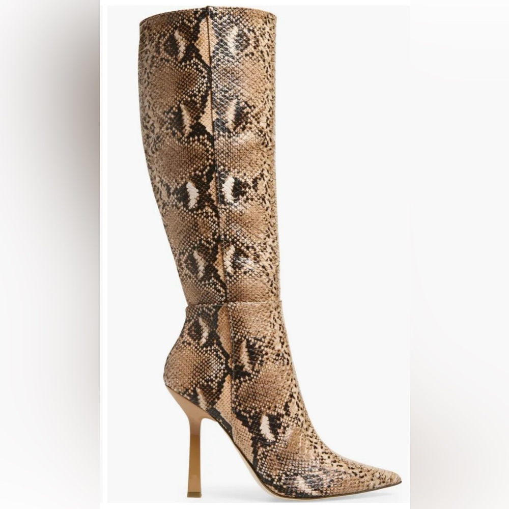 Steve Madden Brown Snakeskin Heeled Boots
